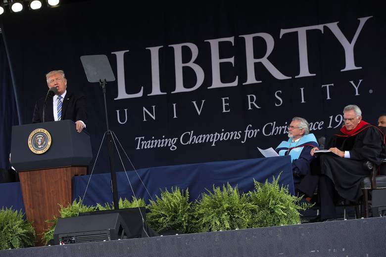 Donald Trump liberty university, Donald Trump liberry university commencement, donald trump liberty university commencement address