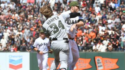 WATCH: Bryce Harper Charges Mound, Throws Punches at Hunter Strickland