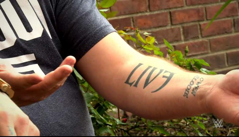 Kevin Owens live tattoo, Kevin Owens tattoos, Kevin Owens tattoo arm