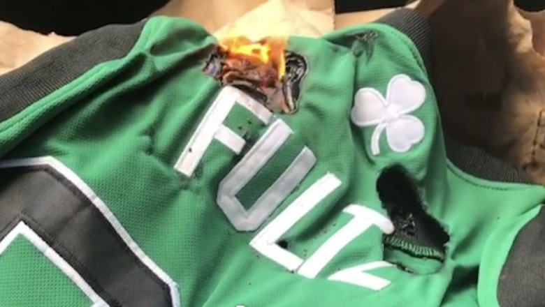 Boston Celtics fan burns Markelle Fultz jersey after No. 1 pick traded -  Sports Illustrated