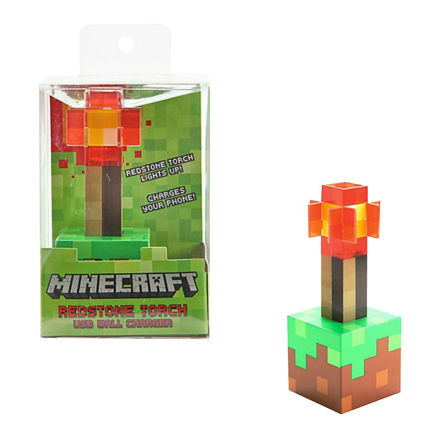 minecraft redstone torch usb wall charger, minecraft redstone torch, minecraft
