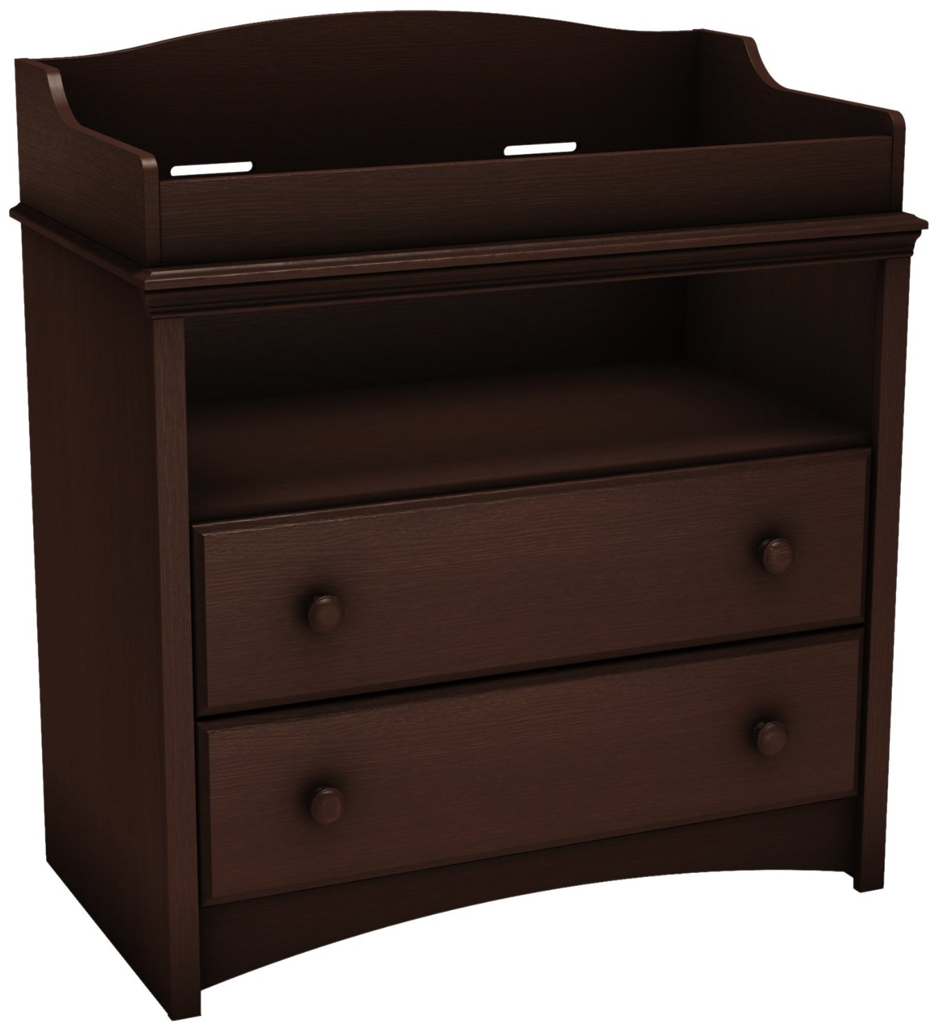 changing table dark wood
