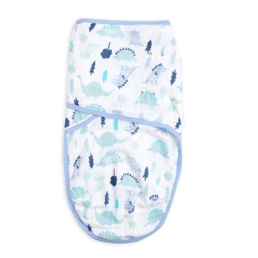 aden by aden + anais Easy Swaddle, baby swaddle, best baby swaddle, snap swaddle, secure baby swaddle, dinosaur baby swaddle, baby swaddle for boys, blue baby swaddle