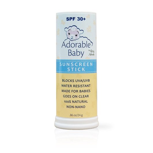 Adorable baby by Loving Naturals SPF 30+ Sunscreen Stick, sunscreen stick for babies, best sunscreen for babies, sunscreen for babies, natural sunscreen for babies, safe sunscreen for babies, sunblock for babies, zinc oxide sunscreen