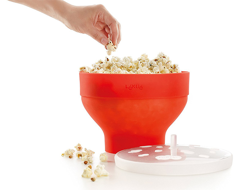 Micro-ondes en silicone Popcorn Popper bol pliable de fabricant de pop-corn avec poign/ée et couvercle 10,2 x 7,9 x 5,7 pouces