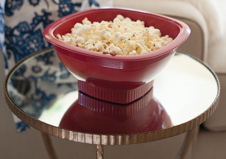 Gearmax® Microwave Popcorn Popper with Lid Sturdy Convenient Handles Silicone Popcorn Maker Collapsible Bowl BPA Free Red 