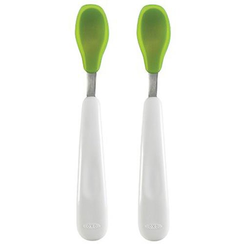 OXO Tot Feeding Spoon Set with Soft Silicone, best baby feeding spoons, baby feeding spoons, baby spoons, best baby spoons, plastic baby spoons, silicone baby spoons
