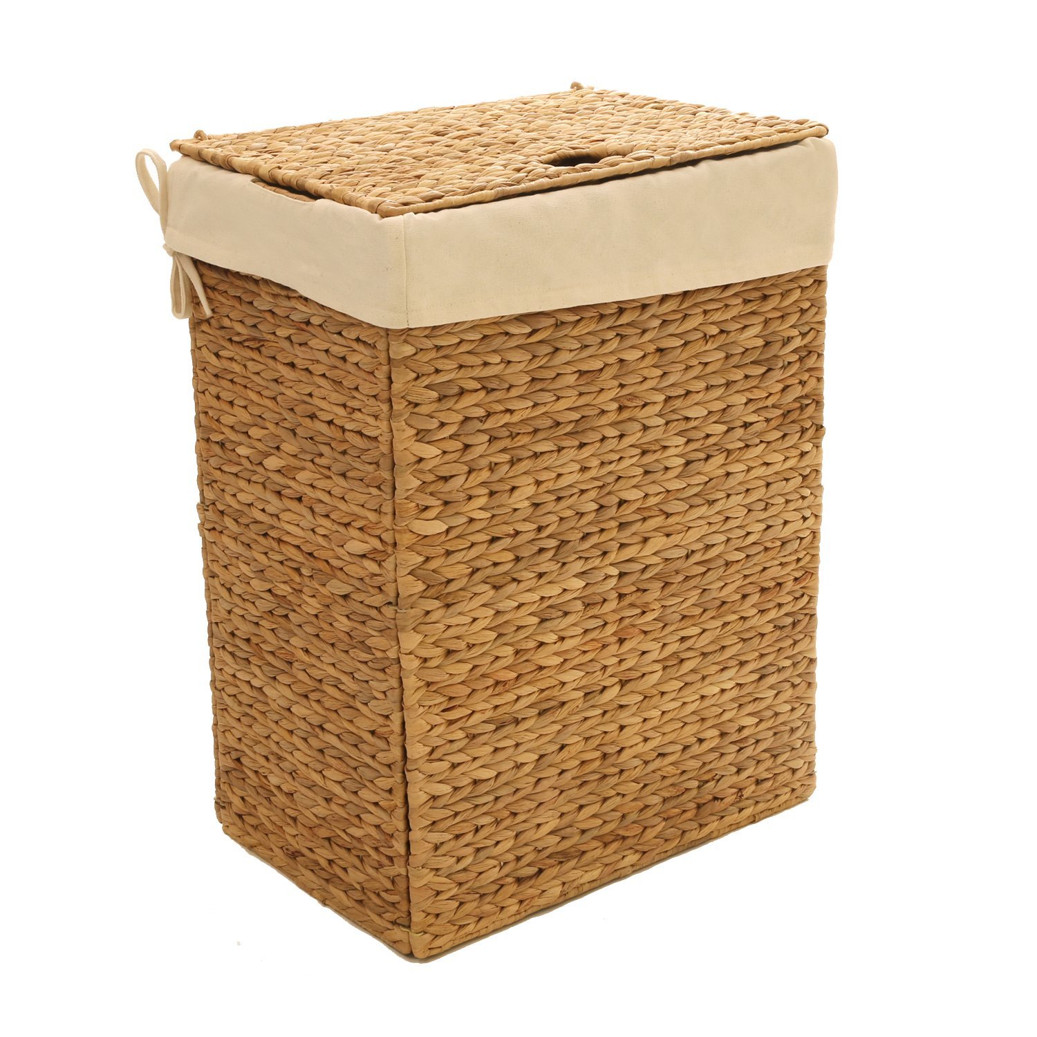 tall wicker laundry basket with lid