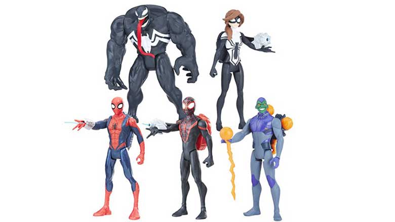 black spiderman action figure 6 inch