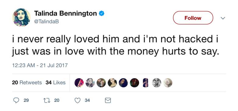 Chester Bennington wife Twitter