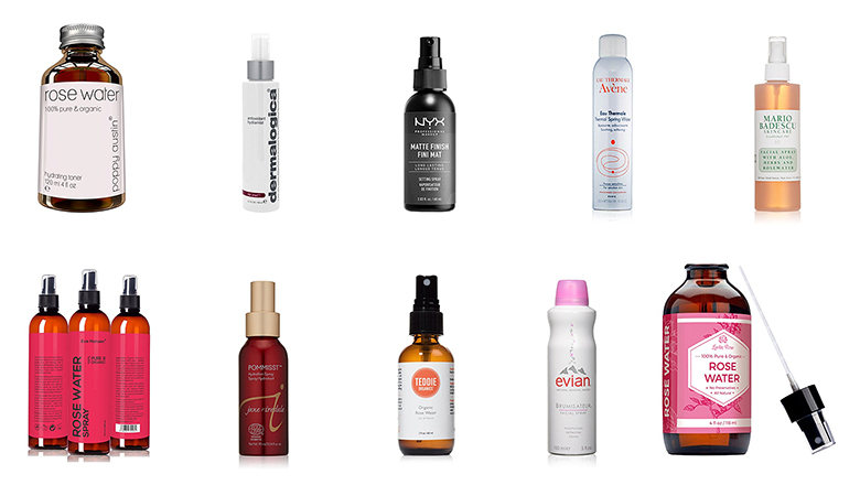 facial spritzers, face mist, face spray, hydrating mist, makeup setting spray, rose water spray