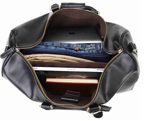  baigio leather duffle bag, best mens weekend bag, best mens weekend luggage, best bag mens weekender
