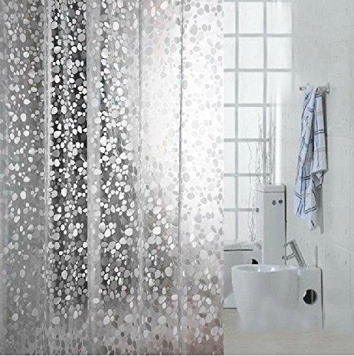 PEVA 8G Mold and Mildew Resistant Non-Toxic and Odorless Clear Mrs Awesome Small Long Stall Shower Curtain or Liner 36 x 78 inch Water Proof Antibacterial 