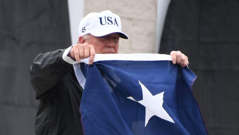 trump with texas flag