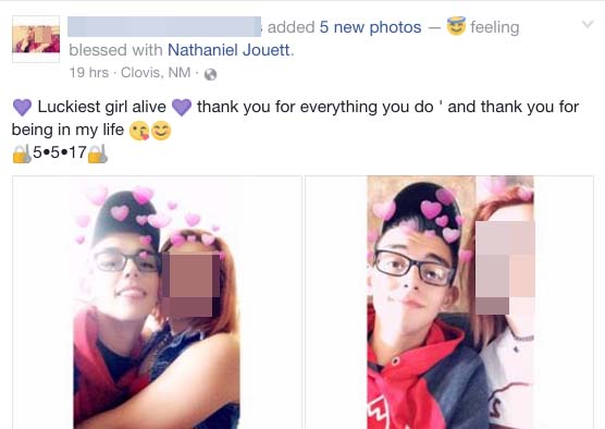 Nathaniel Jouett Girlfriend Facebook page