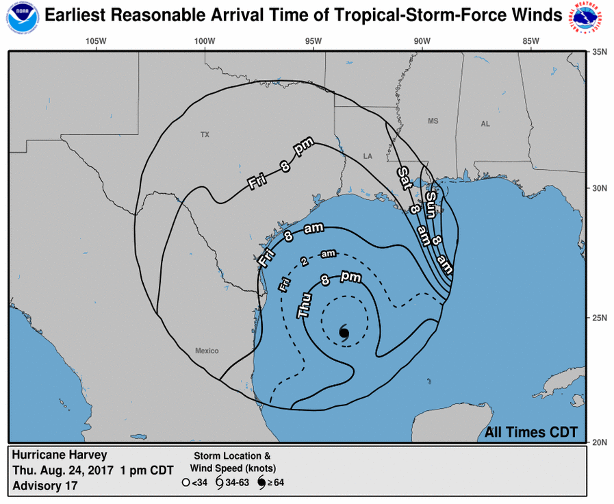 Hurricane Harvey Galveston Latest Forecast For August 25 Heavy