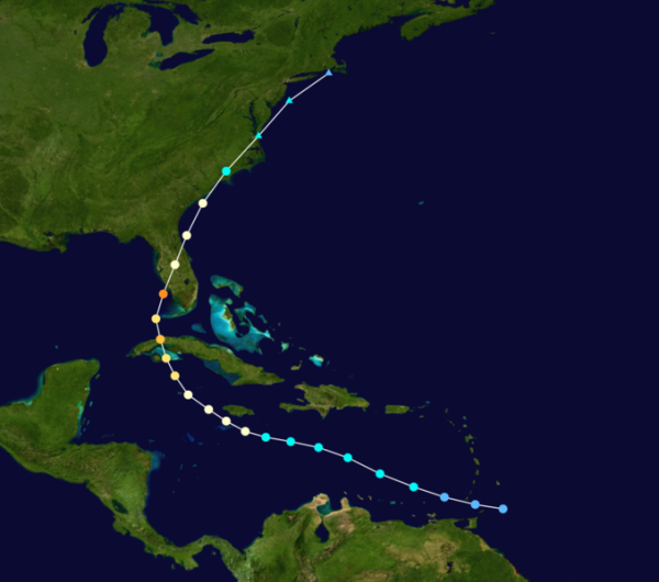 Hurricane Charley path, hurricane charley track, hurricane charley map