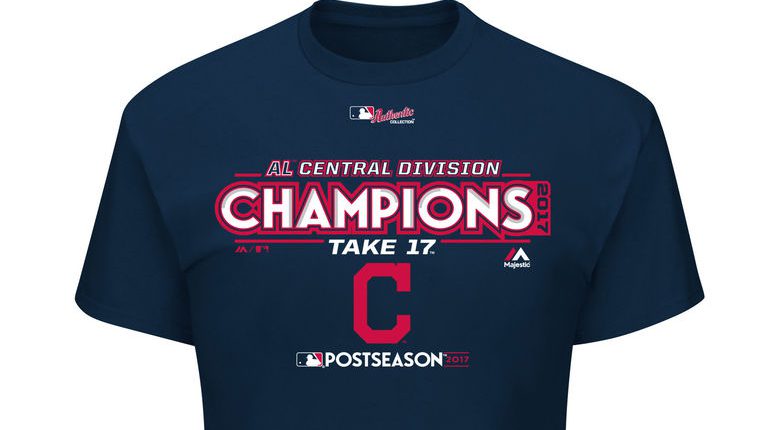 indians al central division champions gear apparel shirts hoodies hats 2017