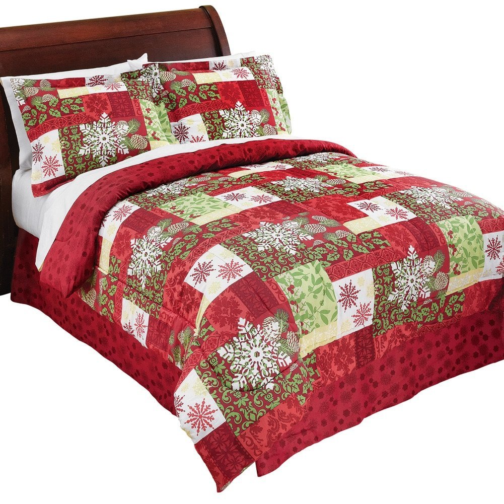 Collections Etc Christmas Lights Bed Sheet Set of 4 Multi Queen