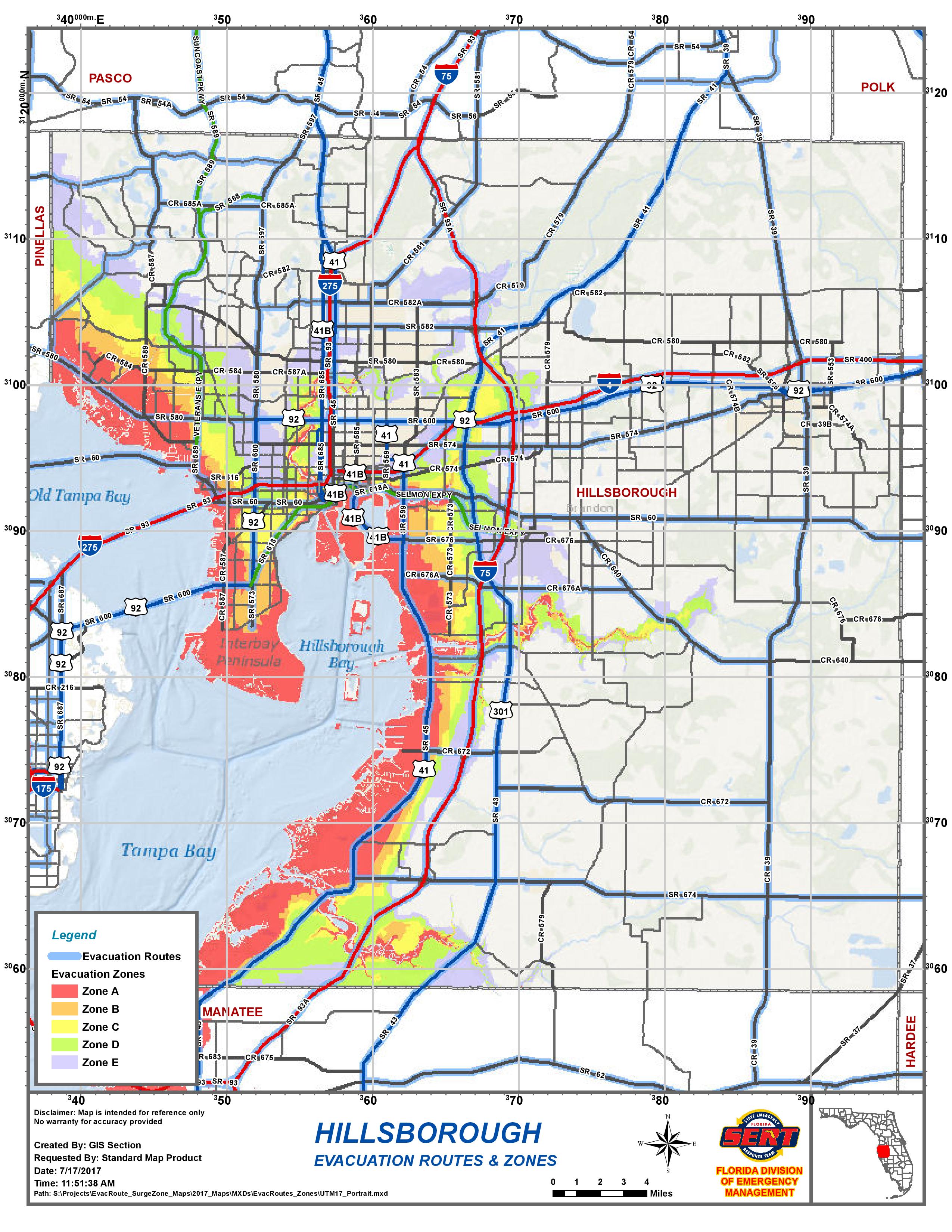 Hillsborough County Evacuation Zone Map