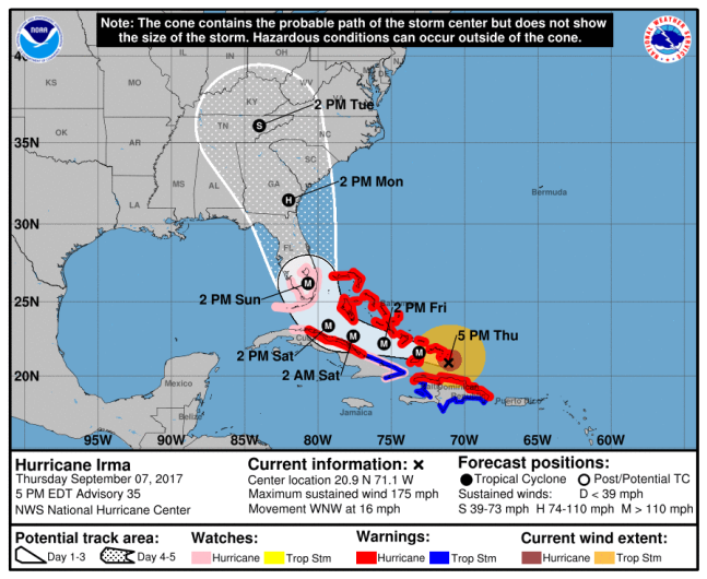 Hurricane Irma path, Hurricane Irma track, Hurricane Irma forecast