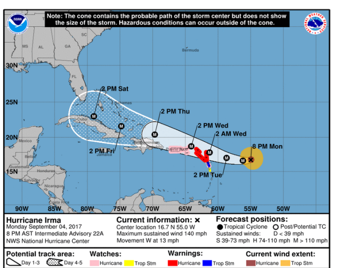 hurricane irma map