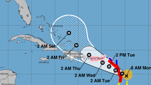 Hurricane Maria map, Hurricane Maria track, Hurricane Maria path