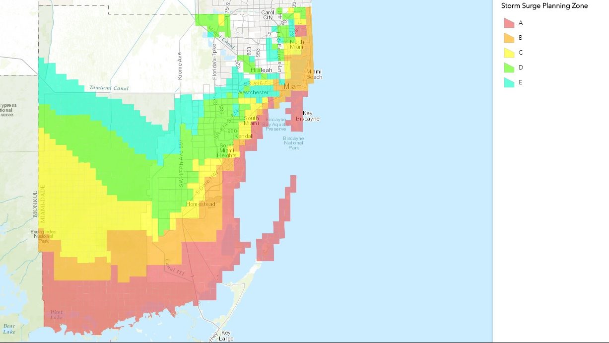 miami-dade county evacuation zones map & shelters for
