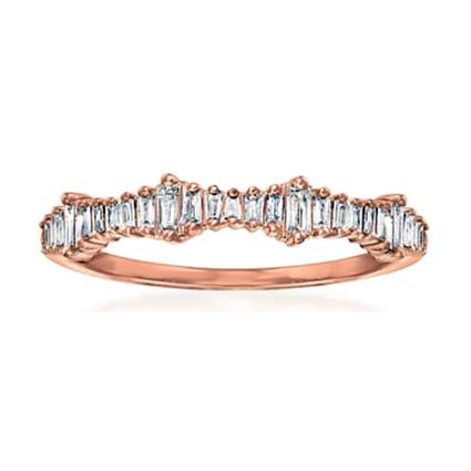 rose gold baguette diamond ring