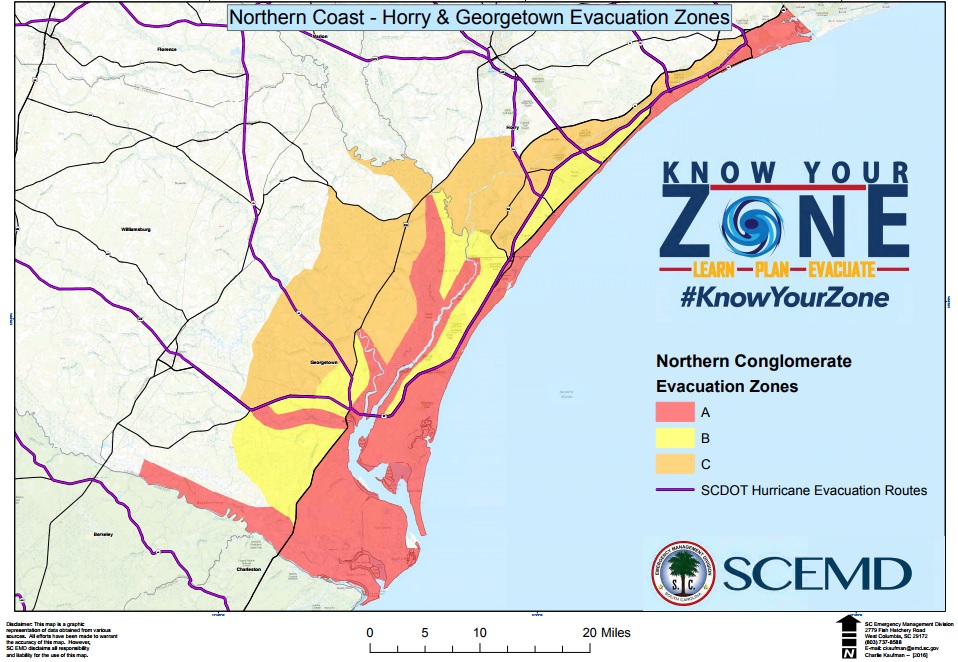 Horry County Evacuation Zones Map & Shelters for Hurricane Irma