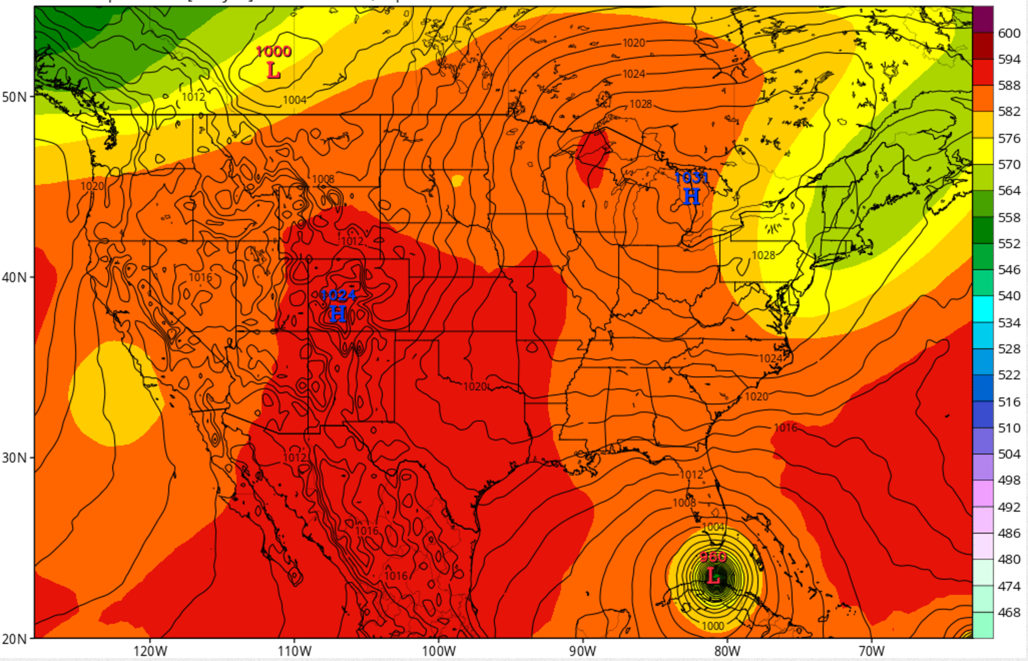 Map Of Florida With Latest GFS, European Model Tracks