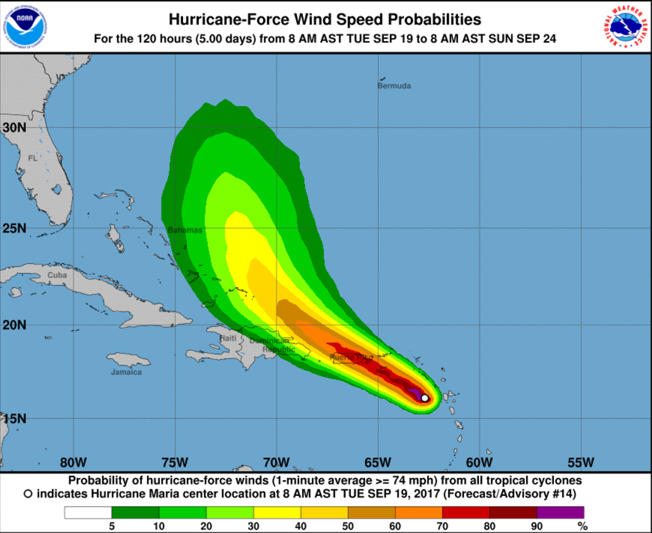 Hurricane Maria San Juan Puerto Rico Latest Track   Screen Shot 2017 09 19 At 12 01 32 Pm 