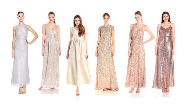 metallic bridesmaids dresses