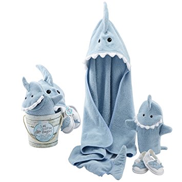 Baby Aspen Four-Piece Gift Set, Let the Fin Begin, baby gift basket