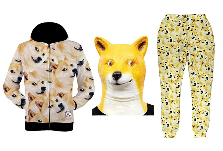 Clothes covered in images of Doge