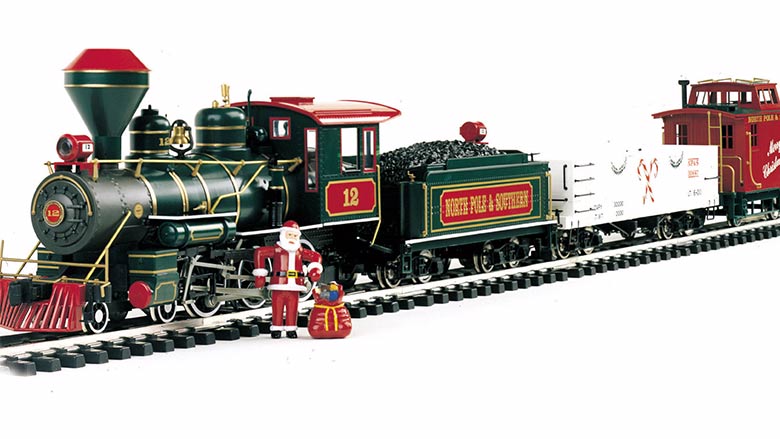 metal train set for christmas tree