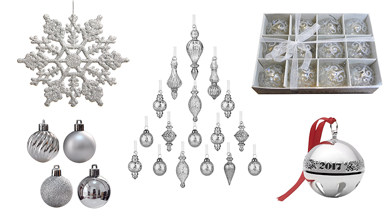 KRAFTZ® 16Pcs SILVER Glitter Metallic Shatterproof 4cm Christmas tree Ornaments 