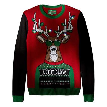 reindeer light up christmas sweater