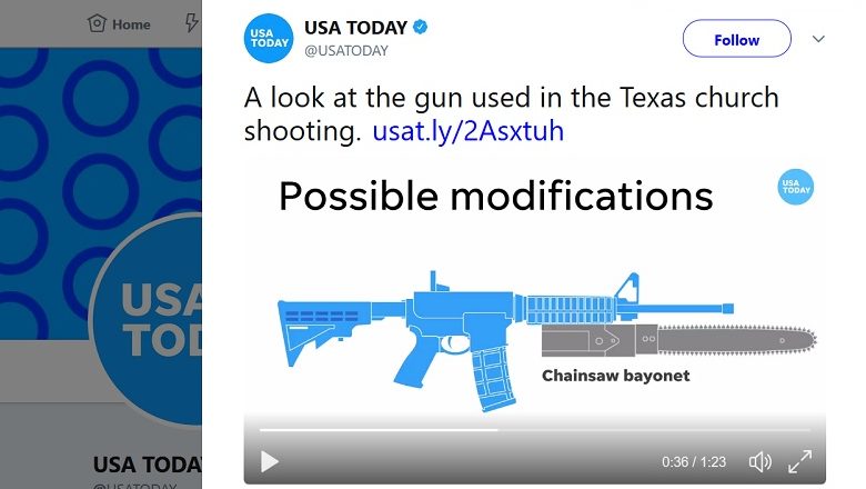 chainsaw bayonet, Devin Patrick Kelley, Texas, shooter, AR-15