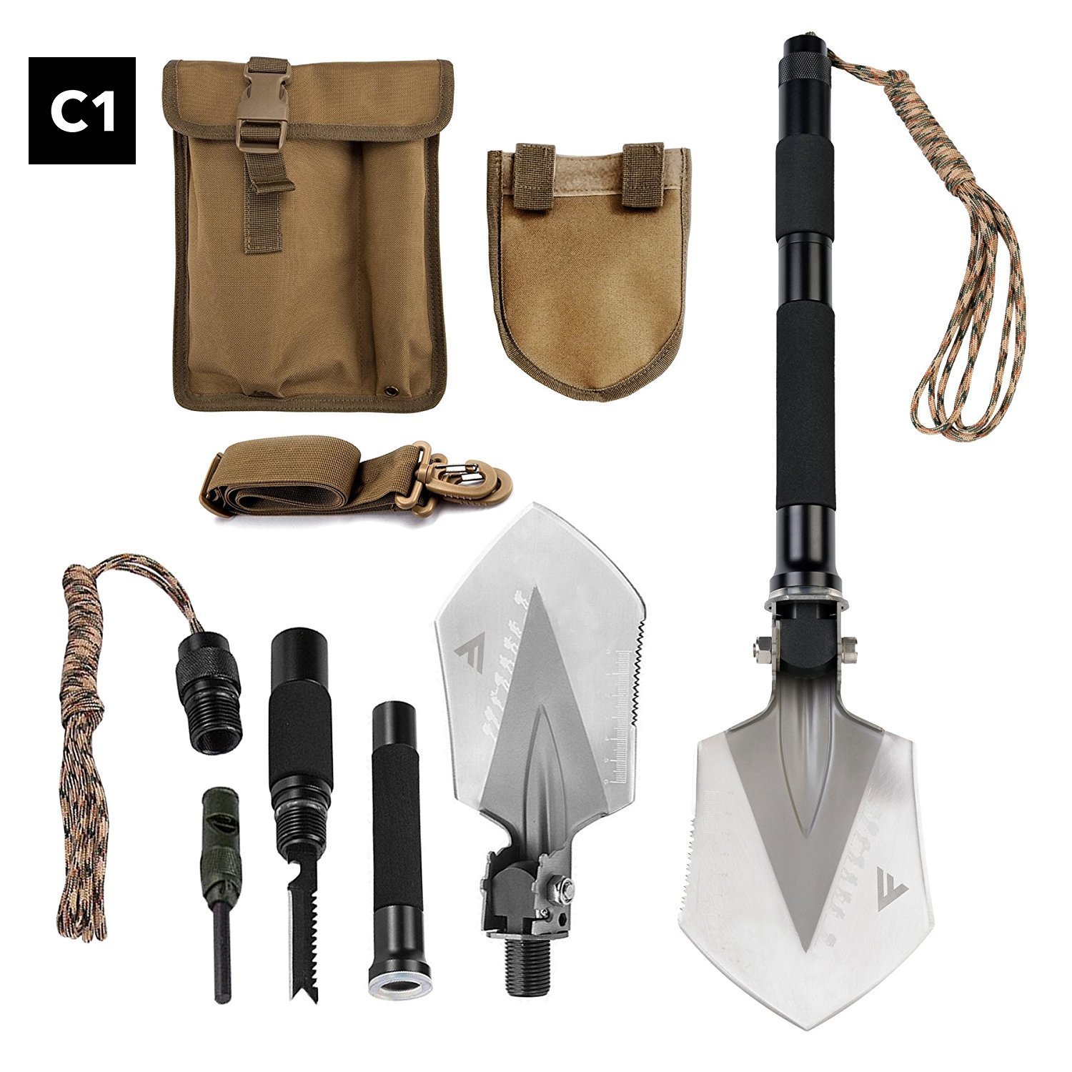 fivejoy, folding shovel, survivalist, christmas, gift, multi tool
