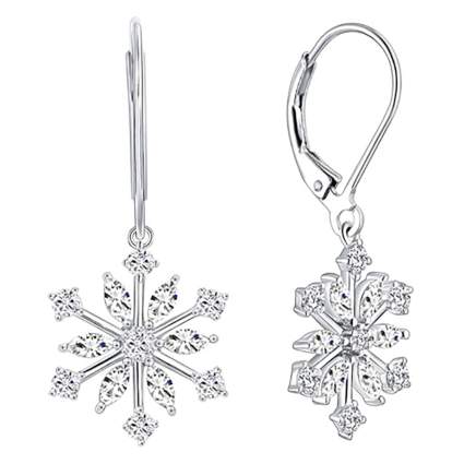 sterling silver snowflake earrings