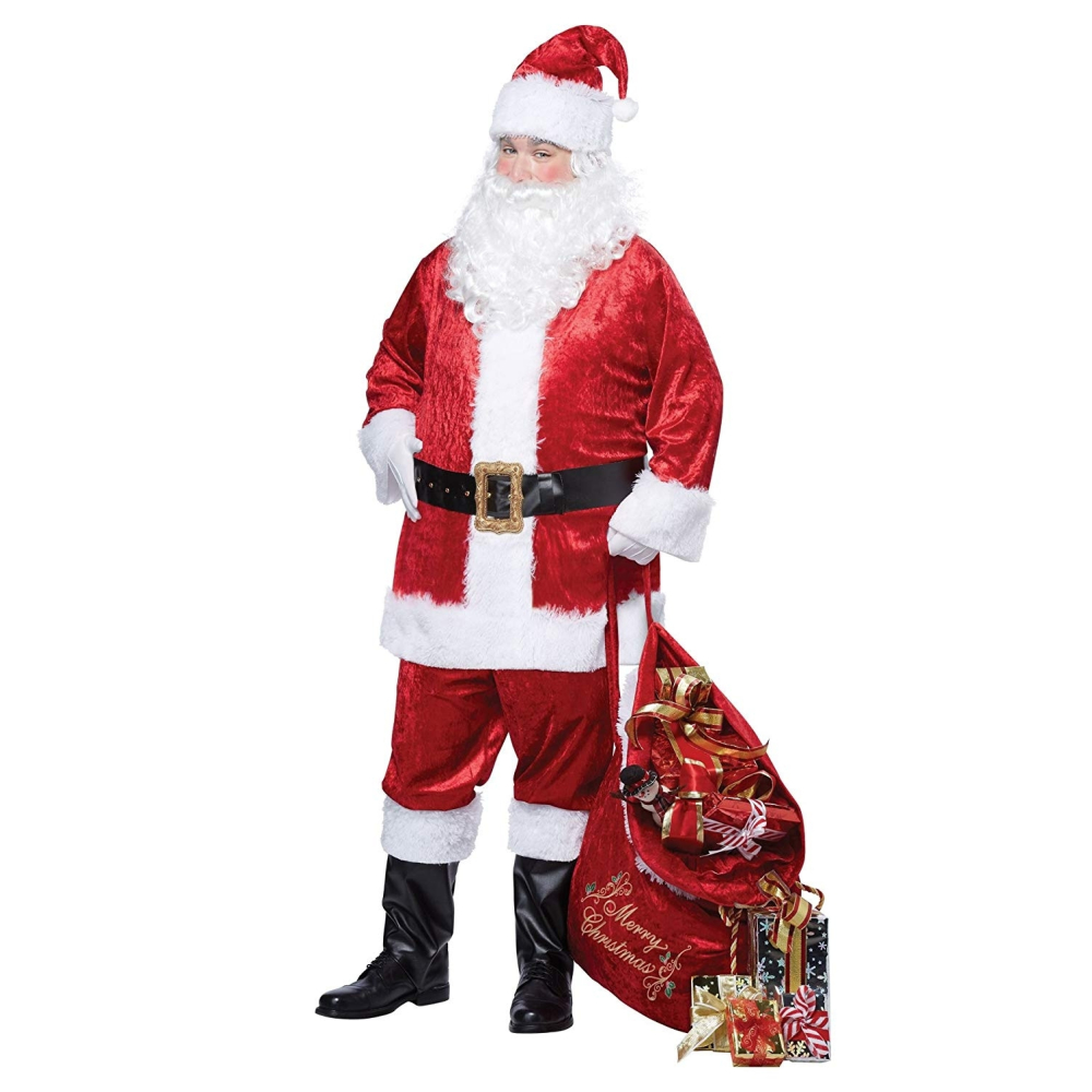 Rubies Santa Claus Suit Plush Costume incl Jacket Pants Wig and Beard Fits Me... 
