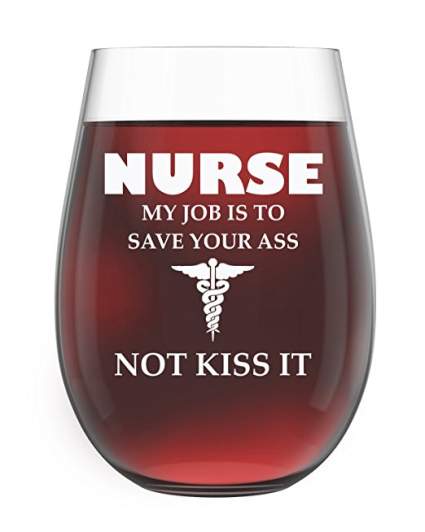 nurse funny wine glass