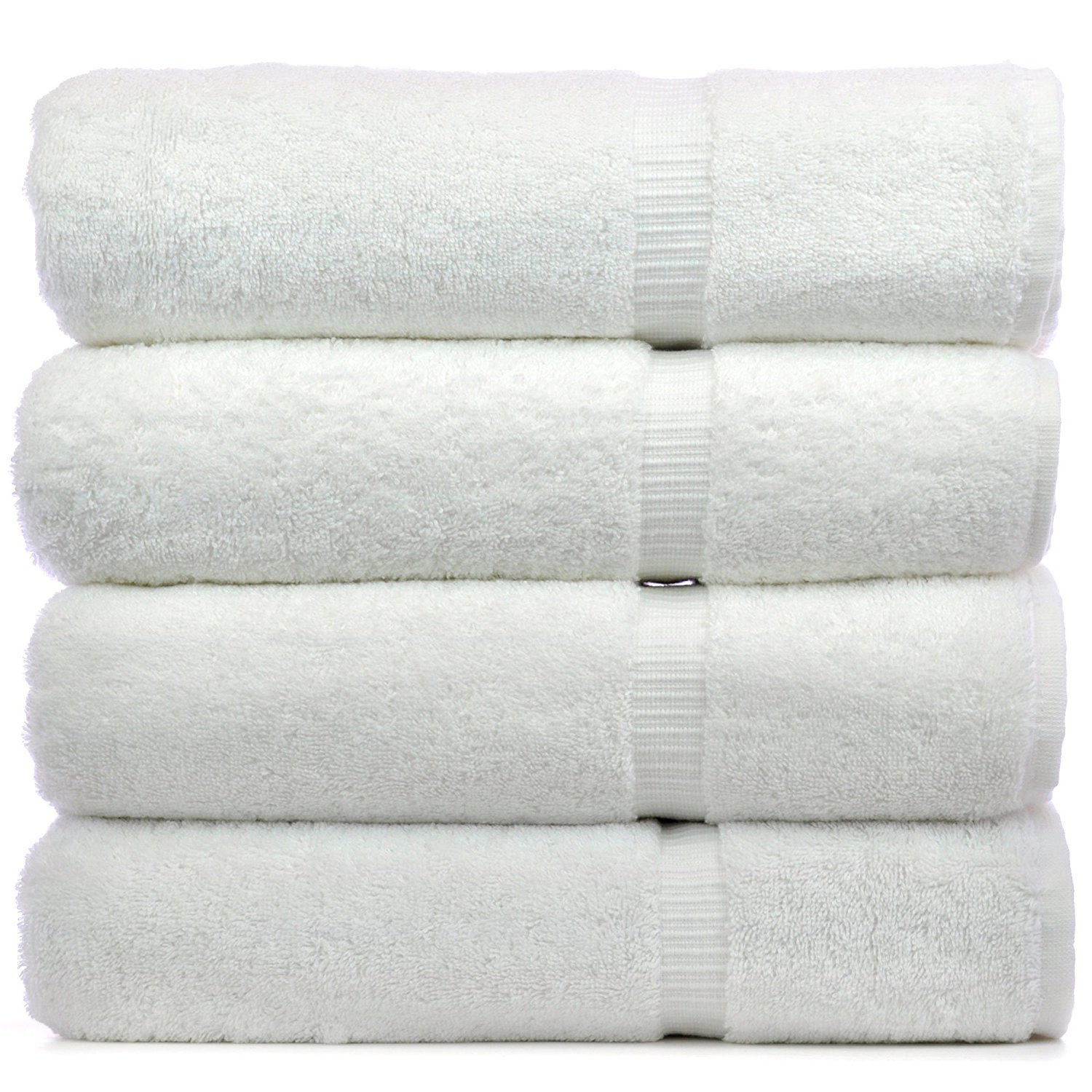 Large Bath Mat-Set of 2, White Chakir Turkish Linens Dobby Border Turkish Cotton Luxury Hotel & Spa
