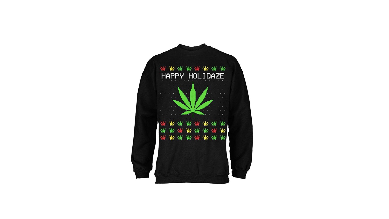 pot leaf ugly christmas sweater