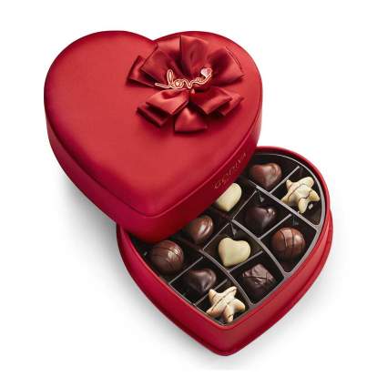 Red Godiva heart of chocolates