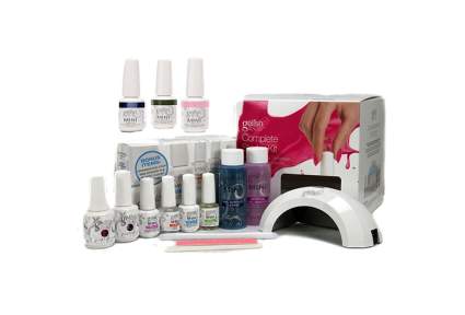 Gel nail kit by Gelish with led nail lamp, gel polish, and accessories