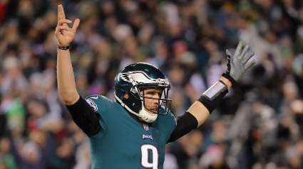 WATCH: Nick Foles Catches Touchdown Pass from Trey Burton