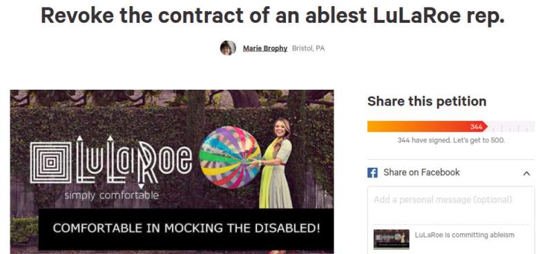 Change.org LuLaRoe petition 