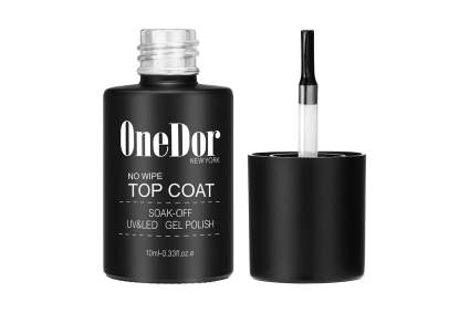 Black open bottle of top coat